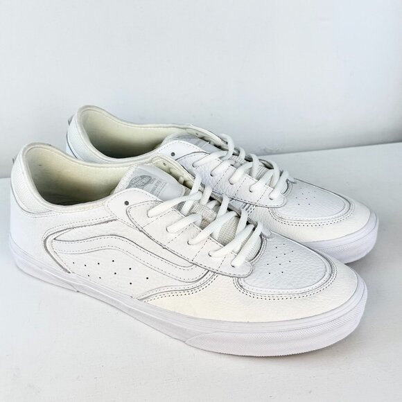 Men's 13 - VANS Skate Rowley Leather Shoes - White